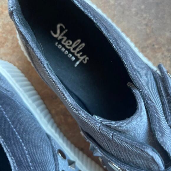 Shellys London gray velvet studded sneakers sz 38 - Picture 5 of 11